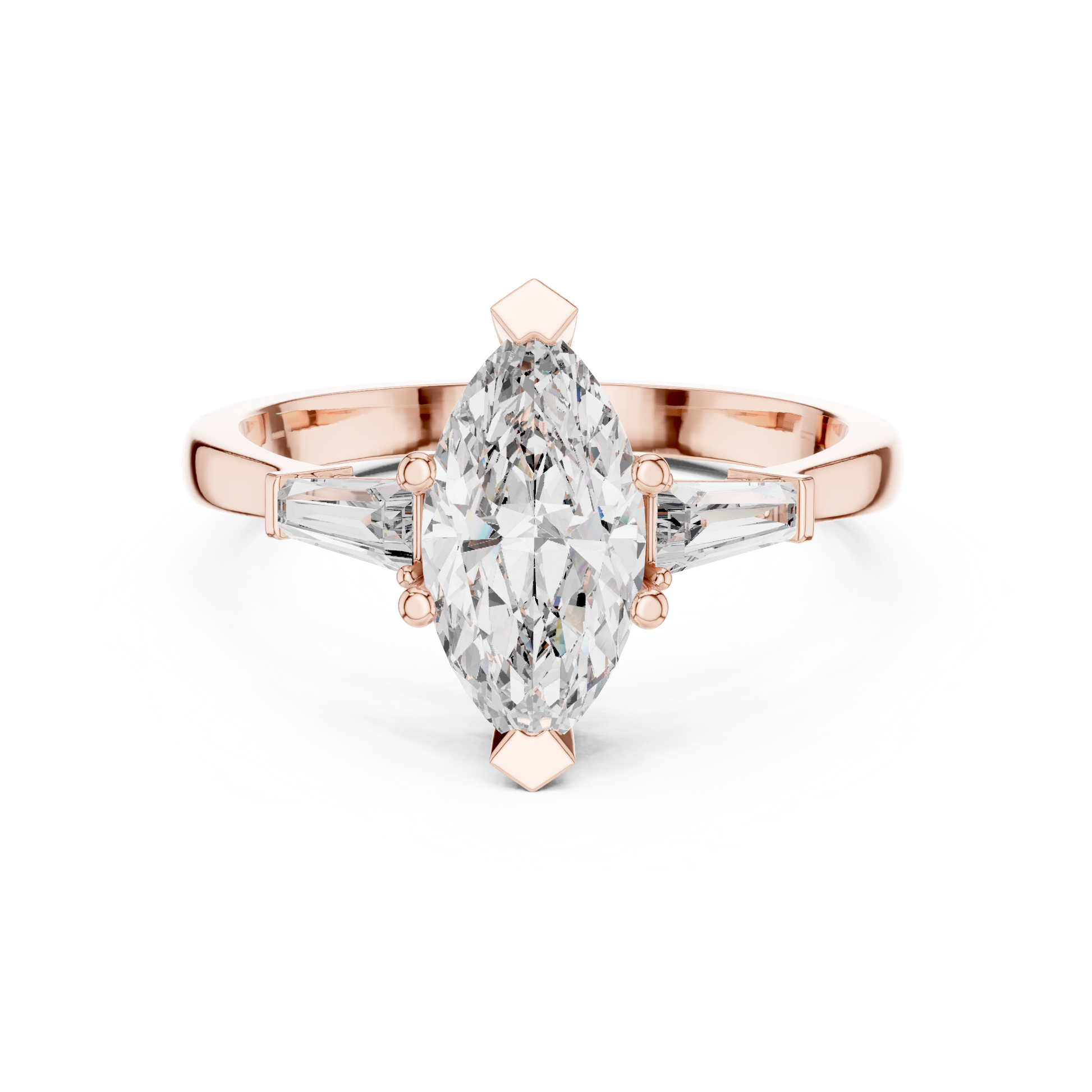 Pear Side Stone Lab Grown Diamond Ring
