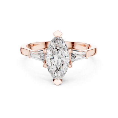 Pear Side Stone Lab Grown Diamond Ring