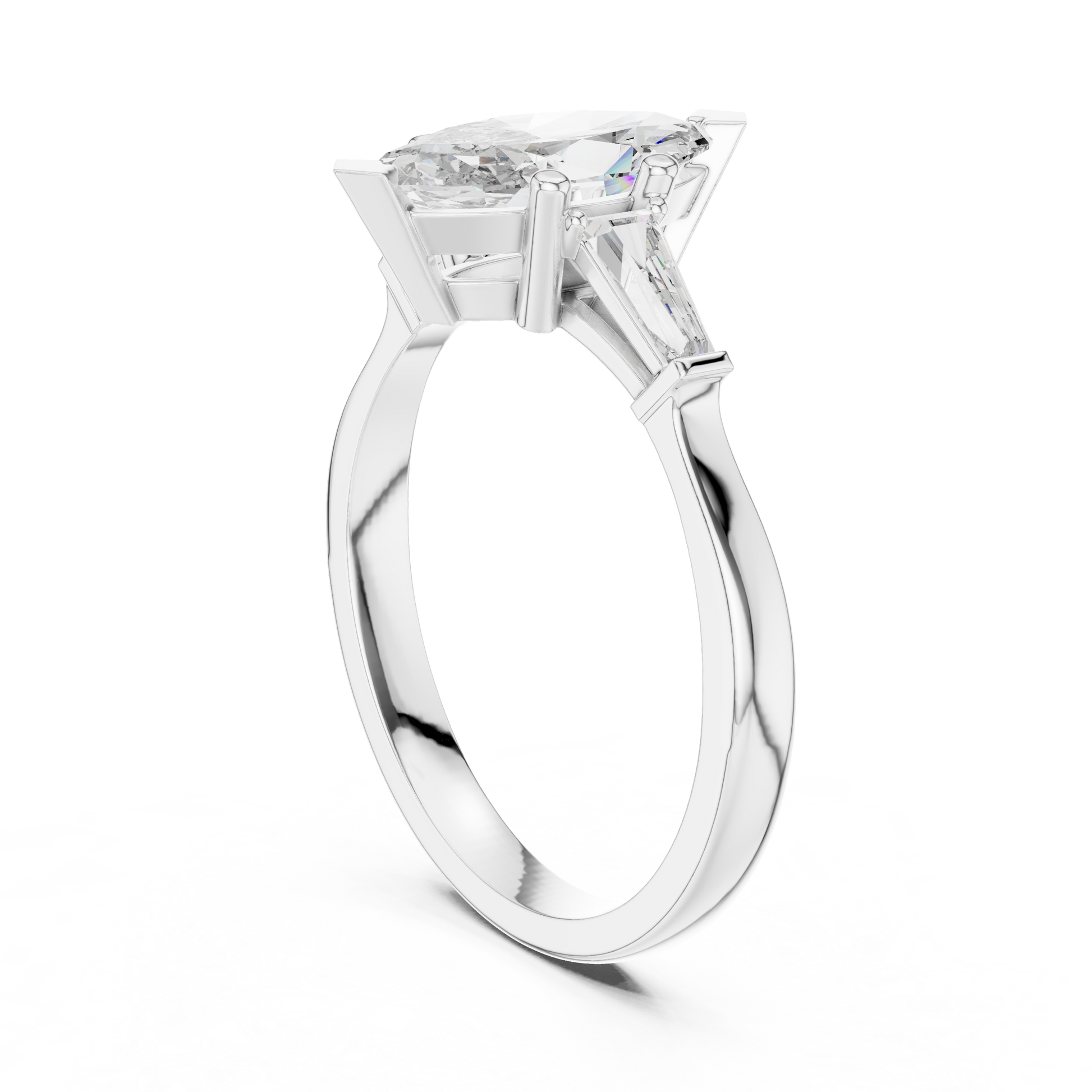 Pear Side Stone Lab Grown Diamond Ring