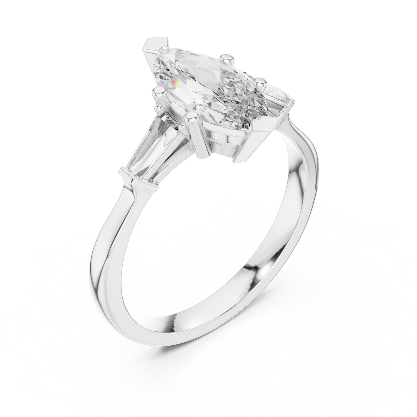 Pear Side Stone Lab Grown Diamond Ring