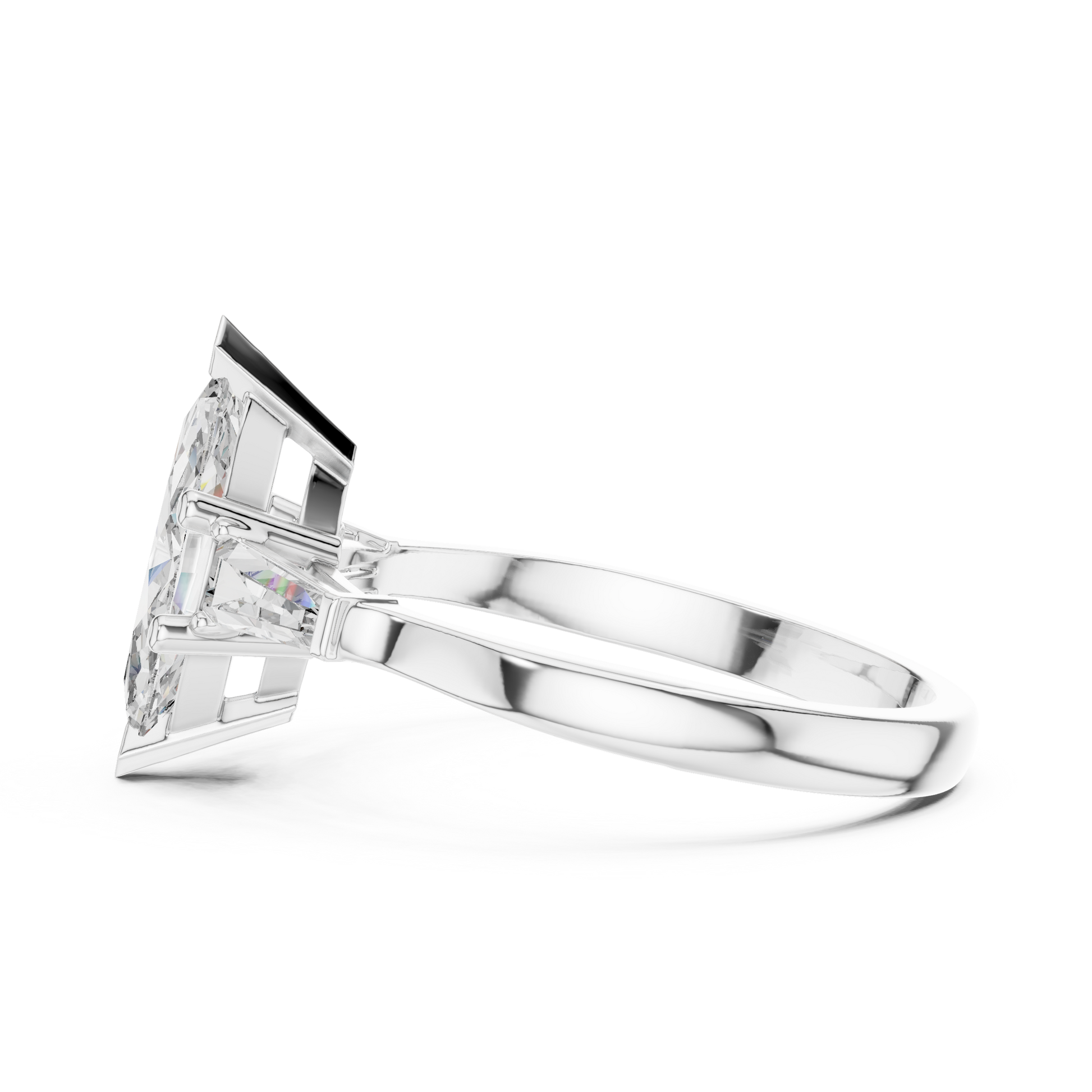 Pear Side Stone Lab Grown Diamond Ring