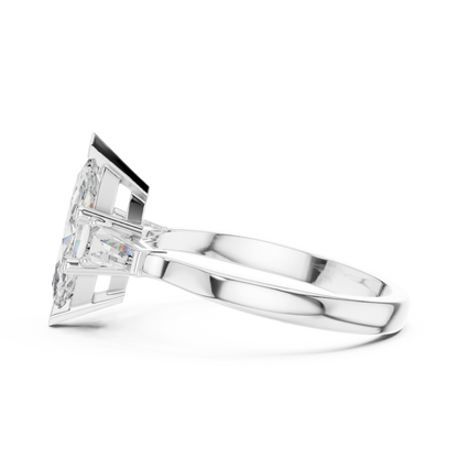 Pear Side Stone Lab Grown Diamond Ring