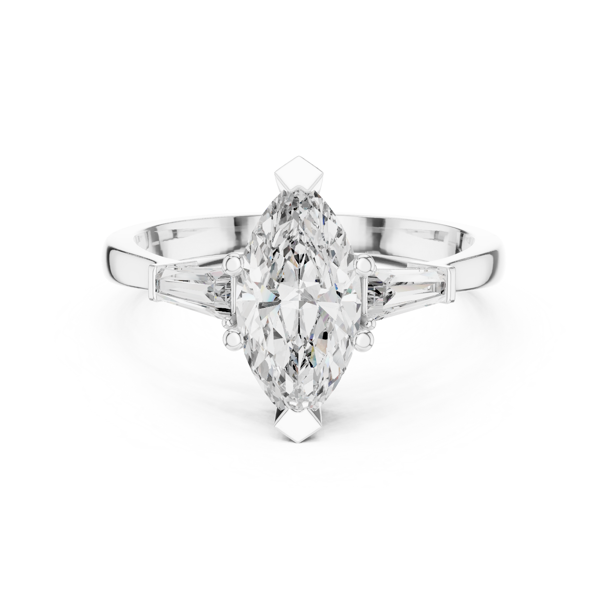 Pear Side Stone Lab Grown Diamond Ring