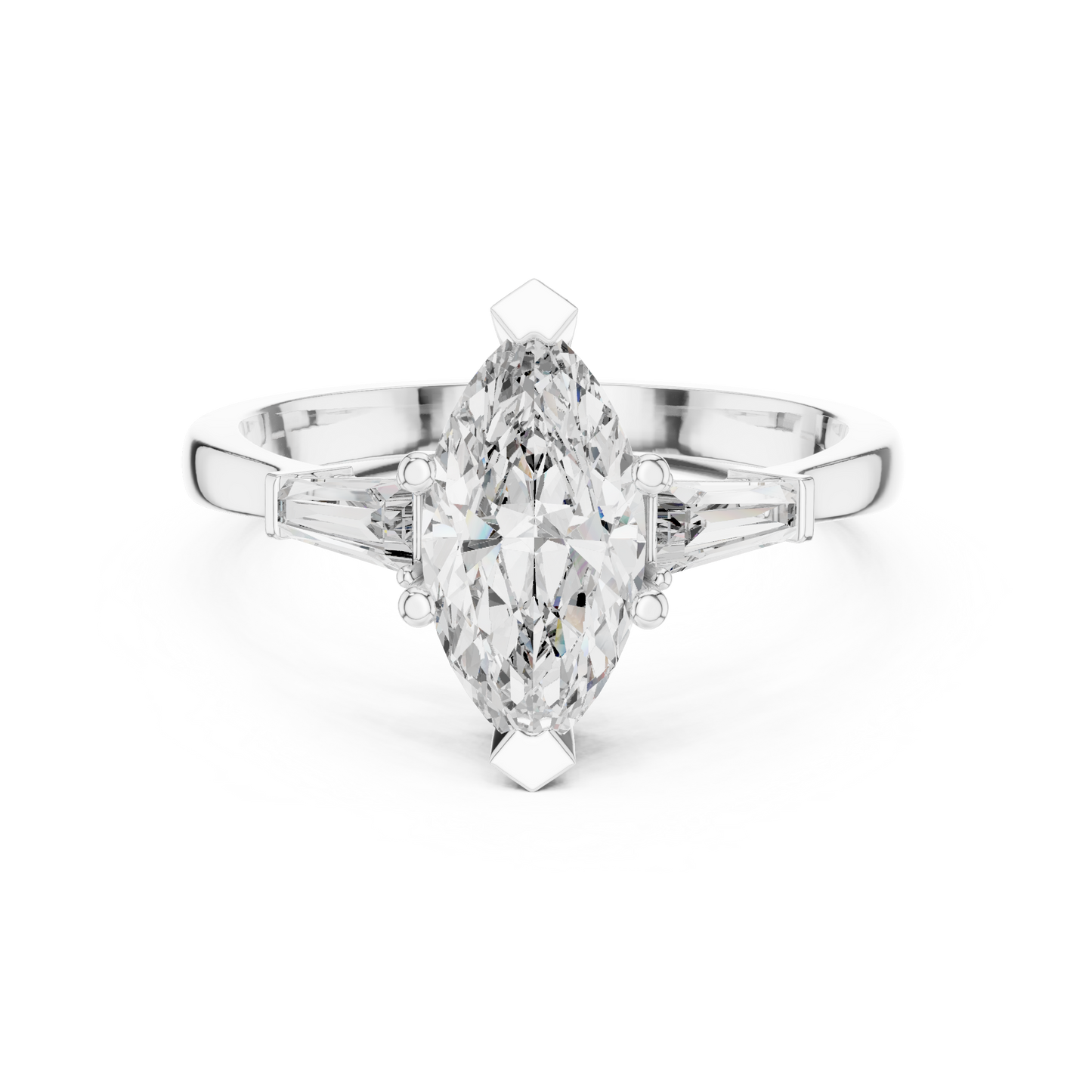 Pear Side Stone Lab Grown Diamond Ring