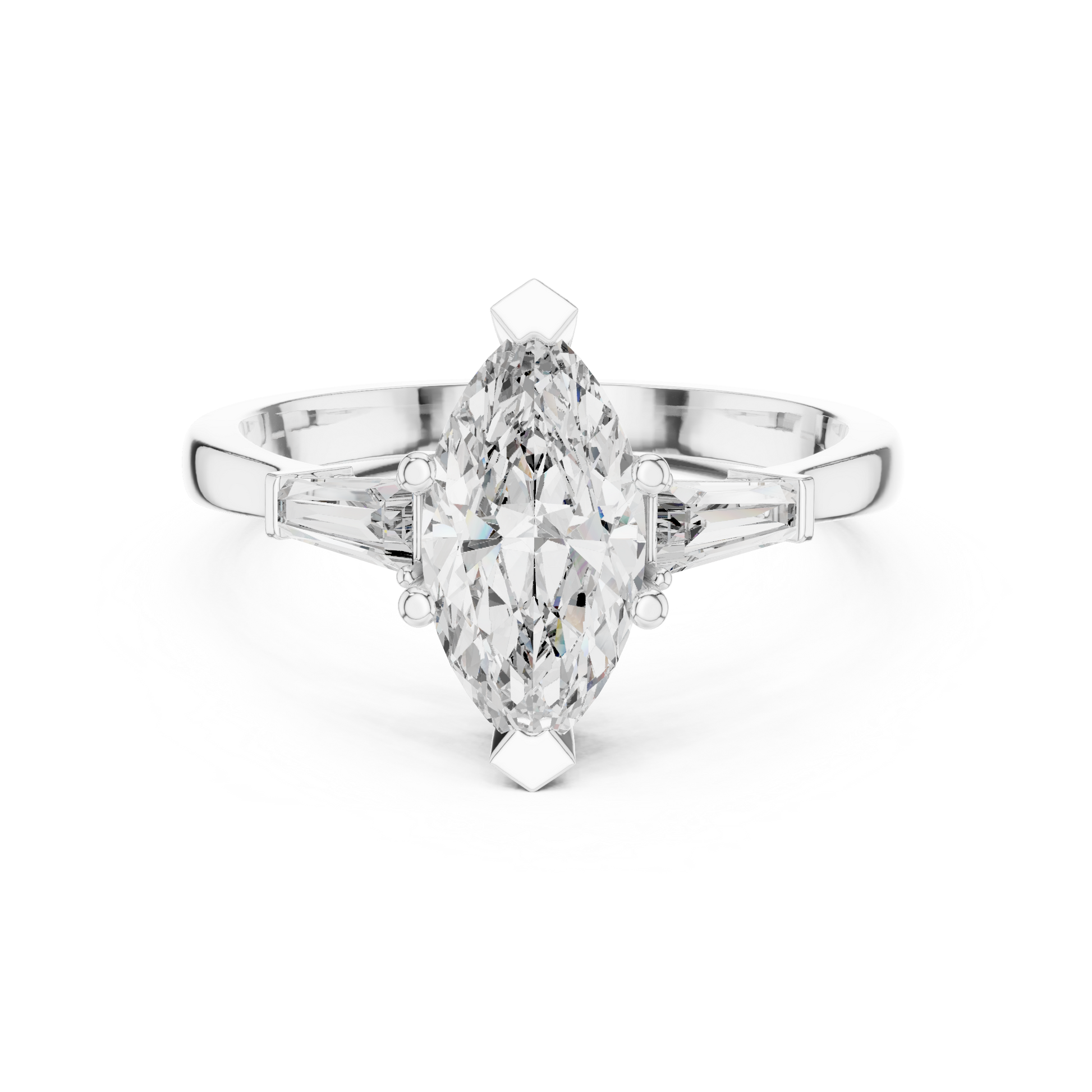Pear Side Stone Lab Grown Diamond Ring