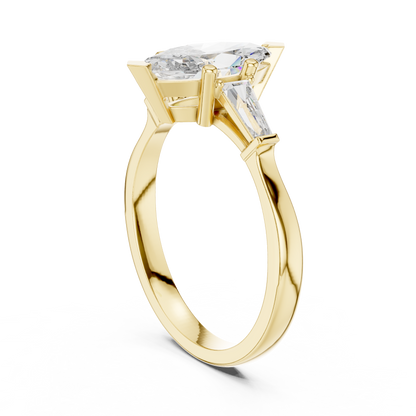 Pear Side Stone Lab Grown Diamond Ring