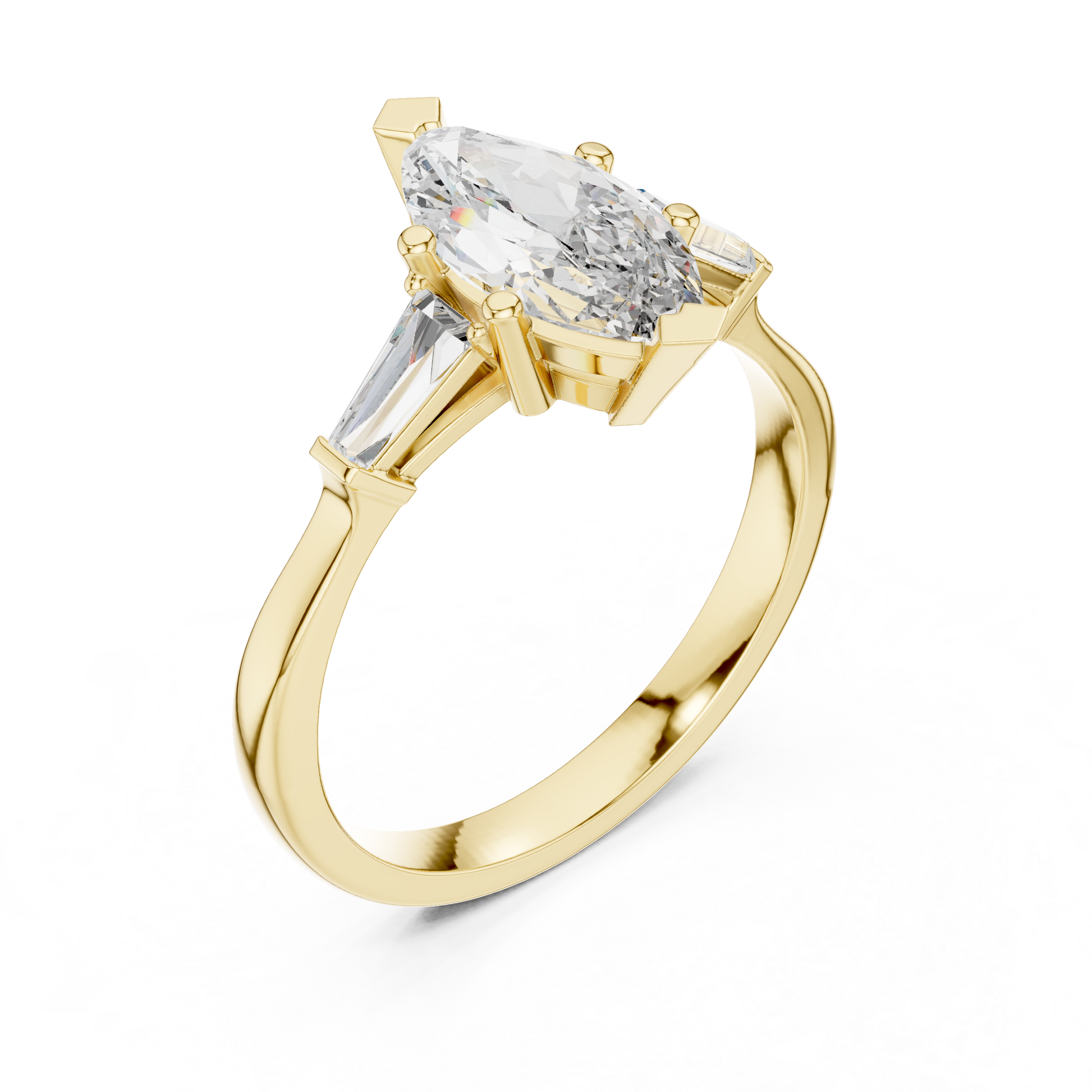 Pear Side Stone Lab Grown Diamond Ring