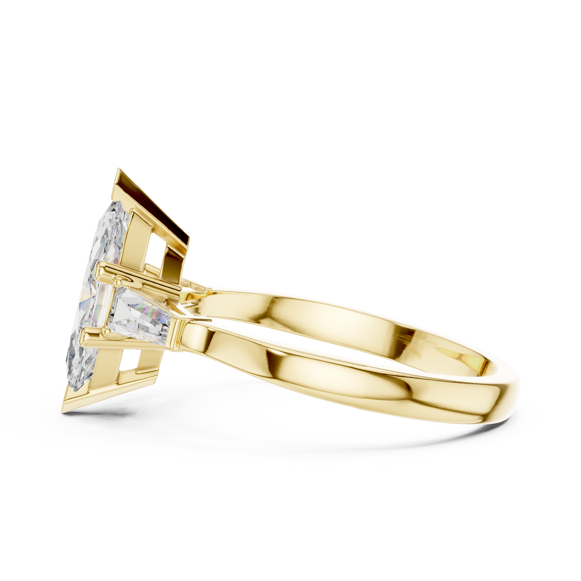 Pear Side Stone Lab Grown Diamond Ring