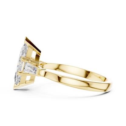Pear Side Stone Lab Grown Diamond Ring