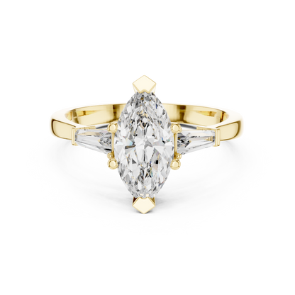 Pear Side Stone Lab Grown Diamond Ring