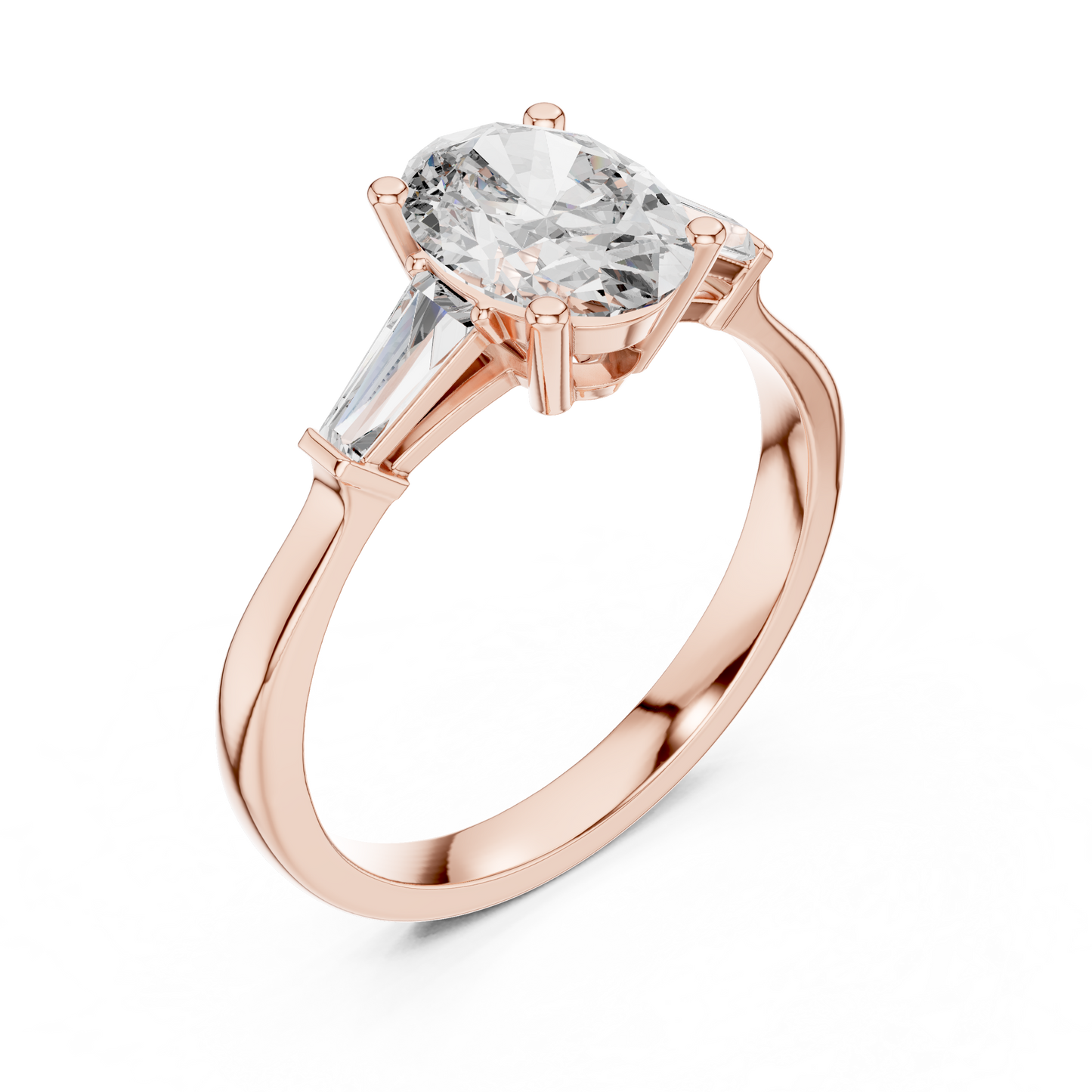 Mixed Shape Lab Grown Diamond Side Stone Ring