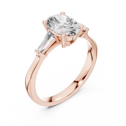 Mixed Shape Lab Grown Diamond Side Stone Ring