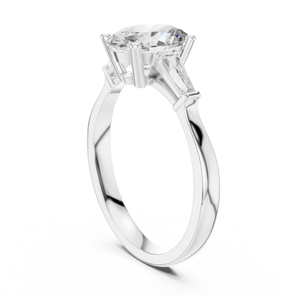 Mixed Shape Lab Grown Diamond Side Stone Ring
