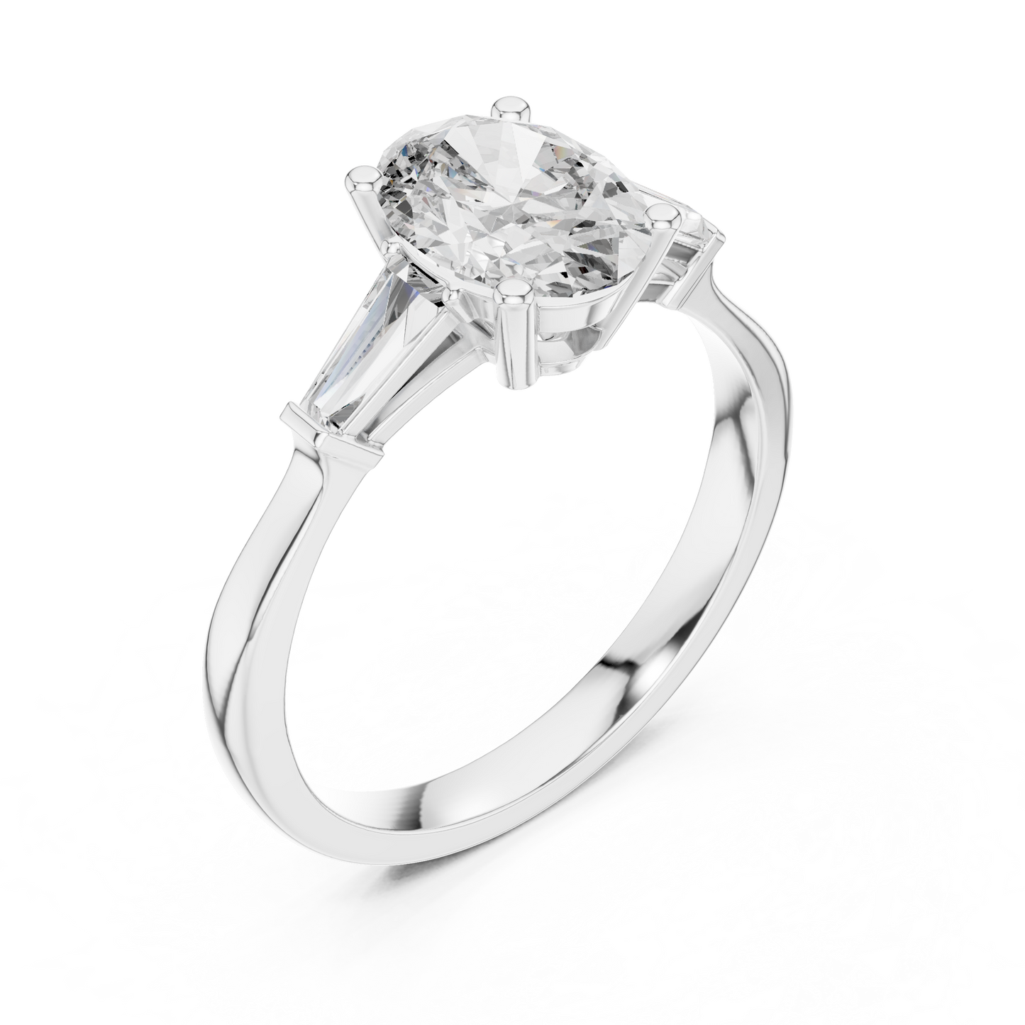 Mixed Shape Lab Grown Diamond Side Stone Ring