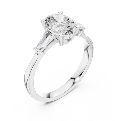 Mixed Shape Lab Grown Diamond Side Stone Ring