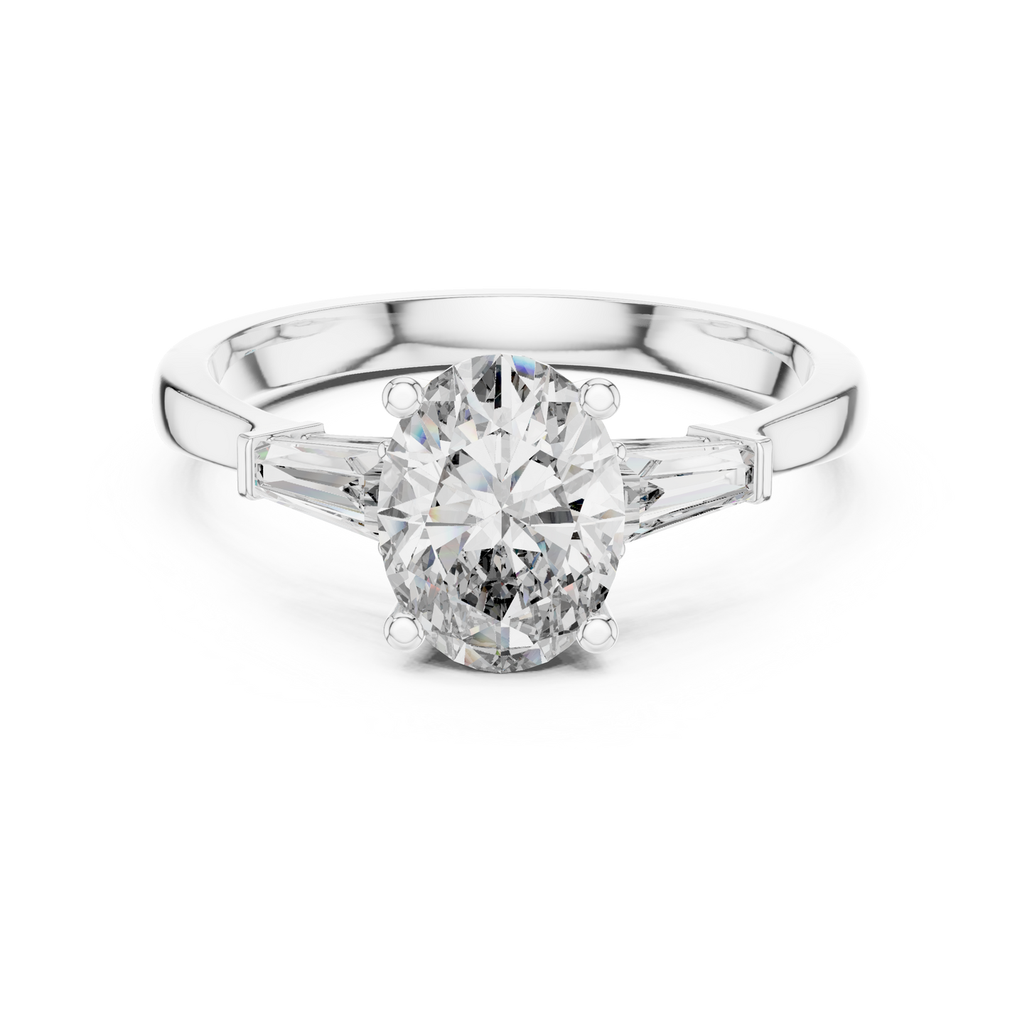 Mixed Shape Lab Grown Diamond Side Stone Ring