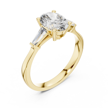 Mixed Shape Lab Grown Diamond Side Stone Ring