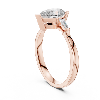 Oval Side Stone Lab Grown Diamond Ring