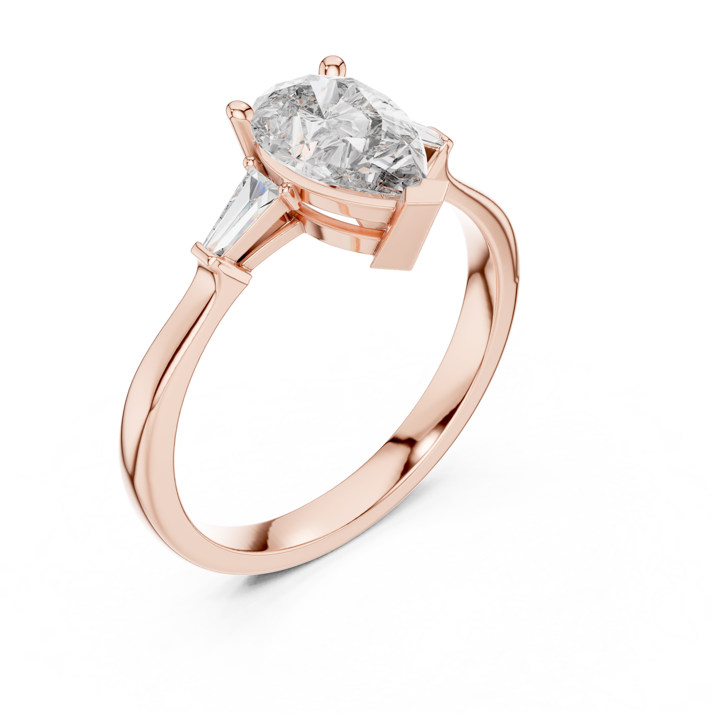 Oval Side Stone Lab Grown Diamond Ring