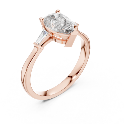 Oval Side Stone Lab Grown Diamond Ring