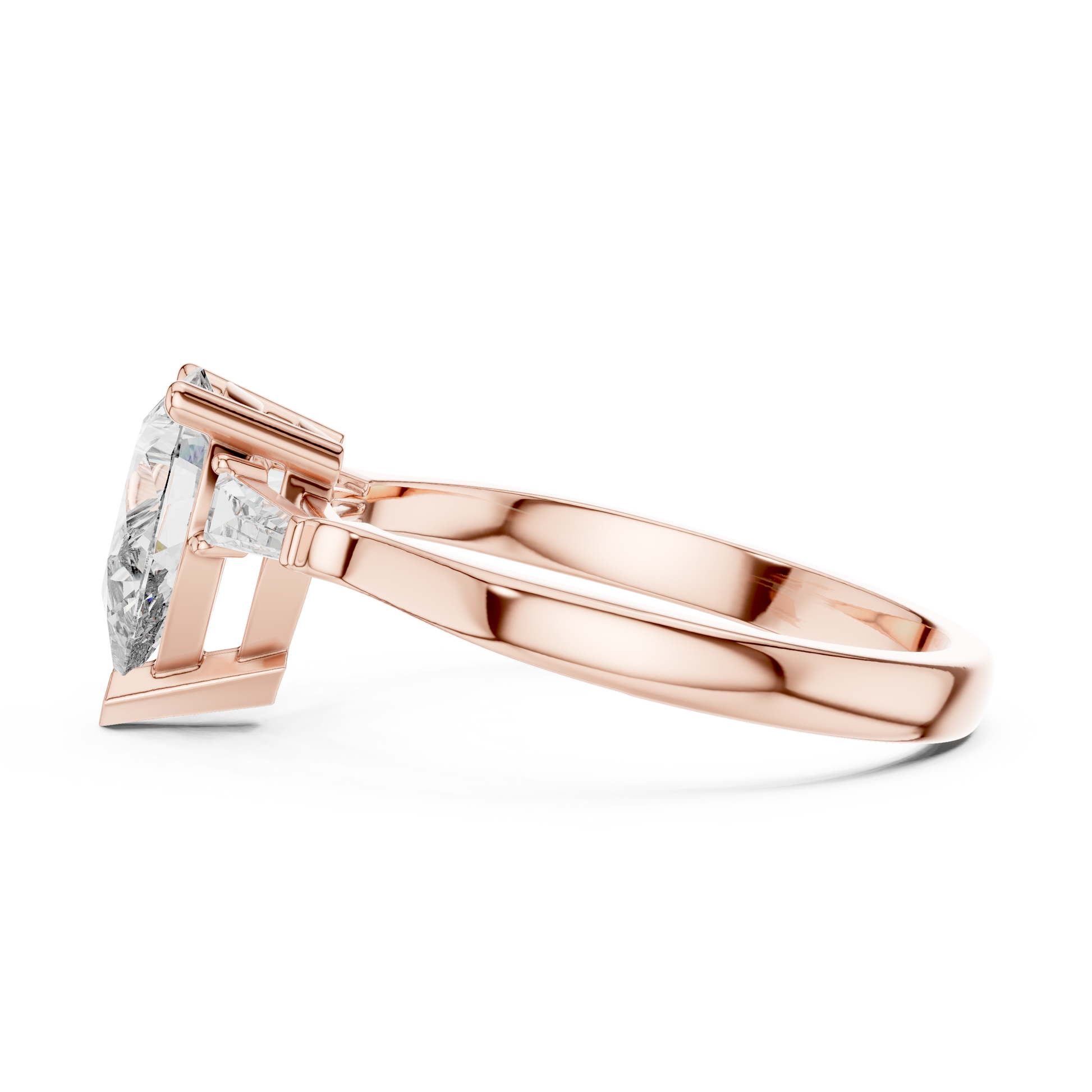 Oval Side Stone Lab Grown Diamond Ring