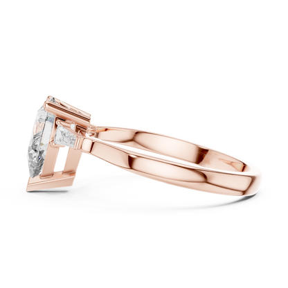 Oval Side Stone Lab Grown Diamond Ring