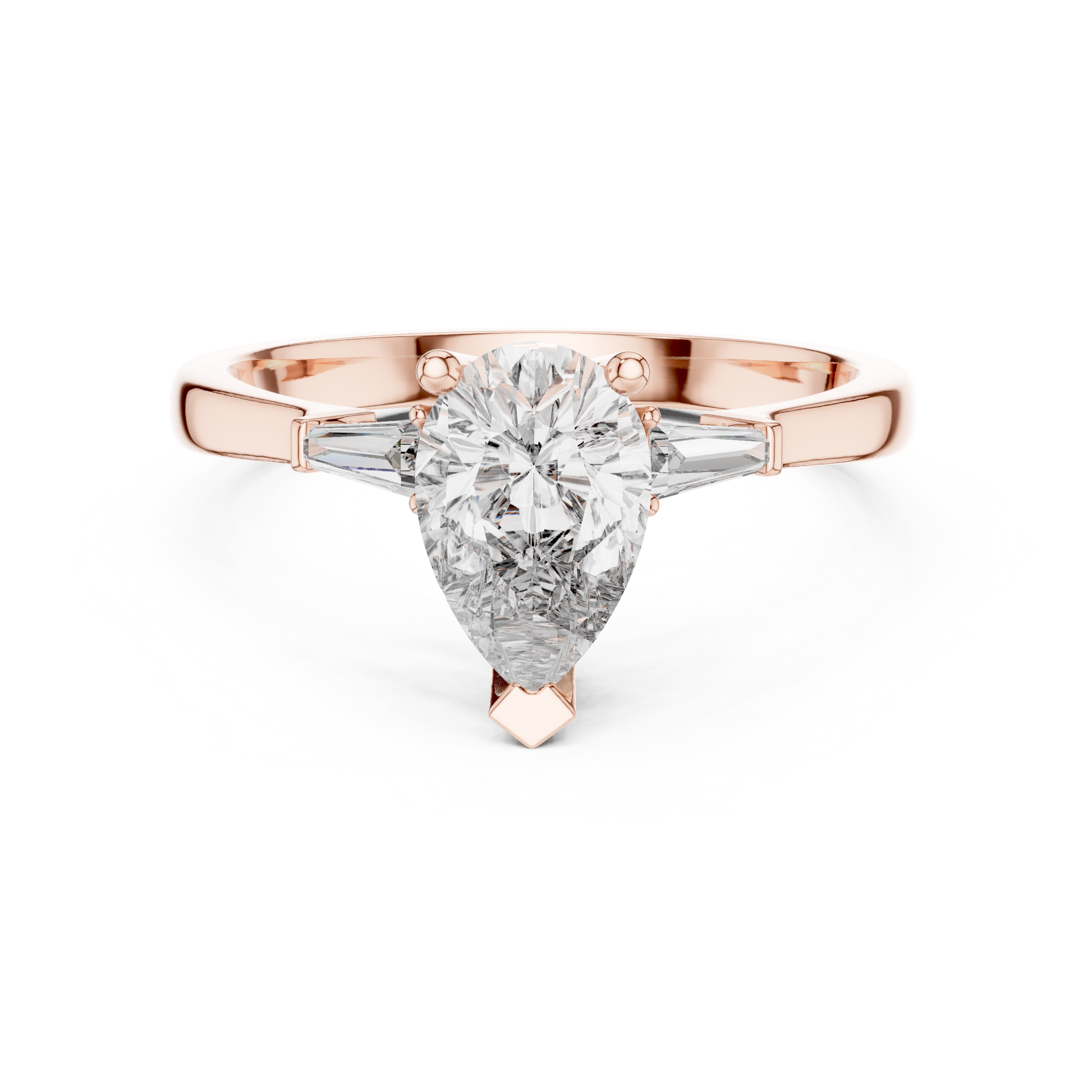 Oval Side Stone Lab Grown Diamond Ring