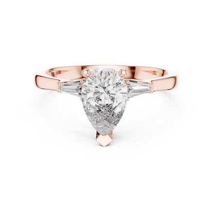 Oval Side Stone Lab Grown Diamond Ring