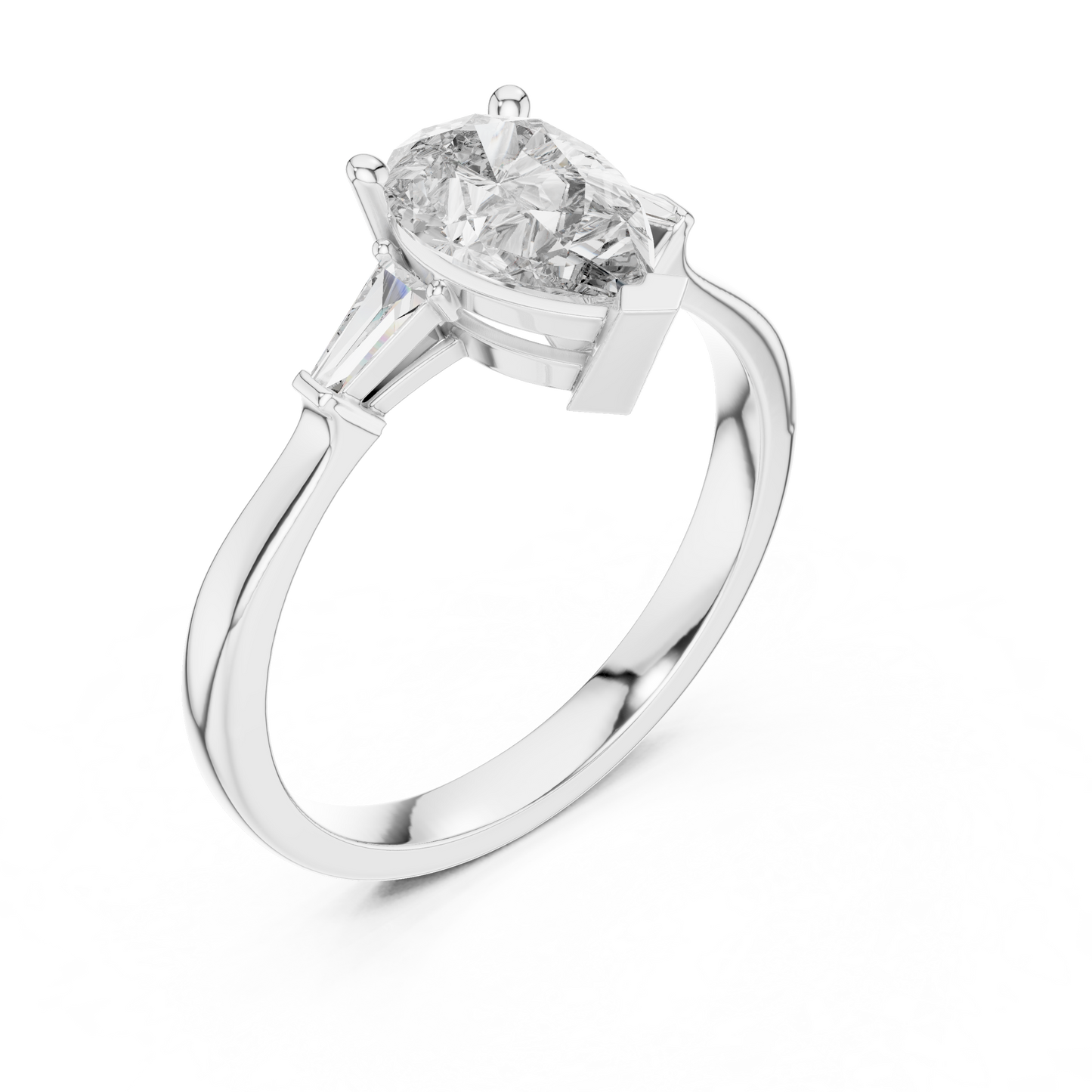 Oval Side Stone Lab Grown Diamond Ring