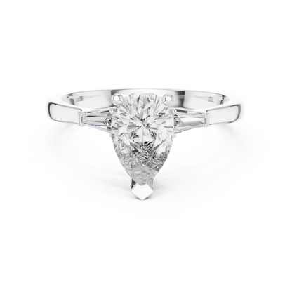Oval Side Stone Lab Grown Diamond Ring