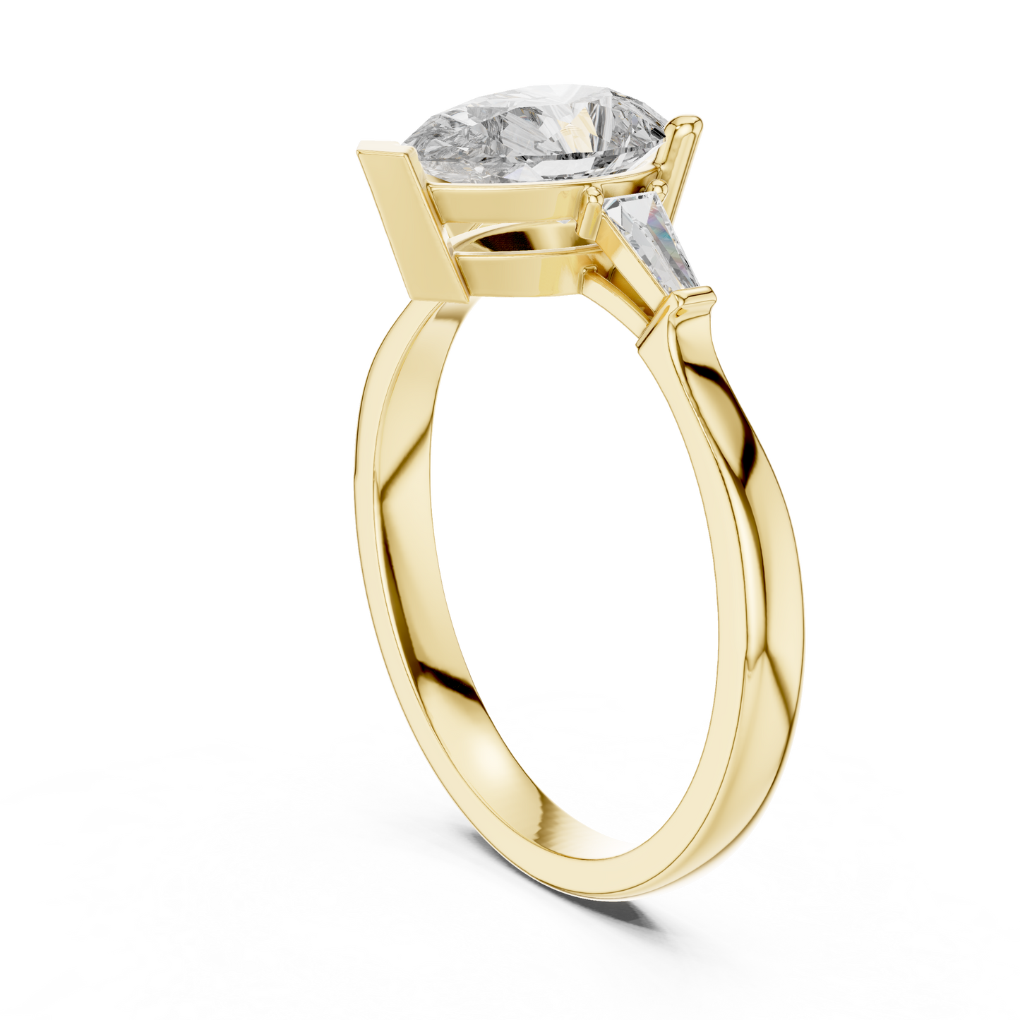 Oval Side Stone Lab Grown Diamond Ring