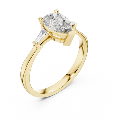 Oval Side Stone Lab Grown Diamond Ring