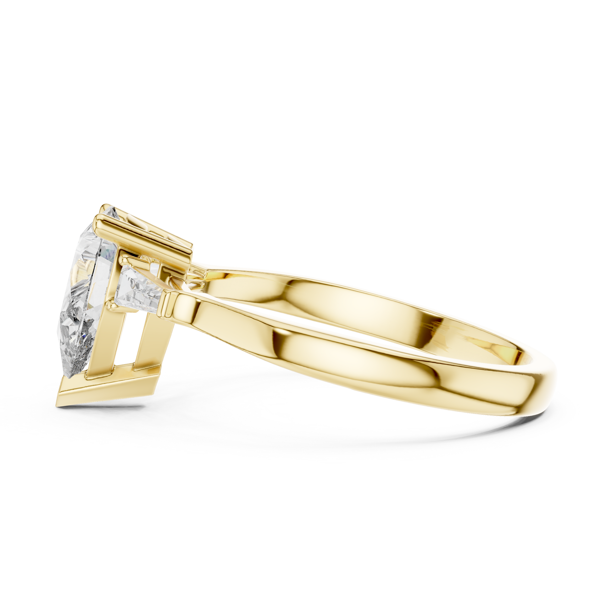 Oval Side Stone Lab Grown Diamond Ring