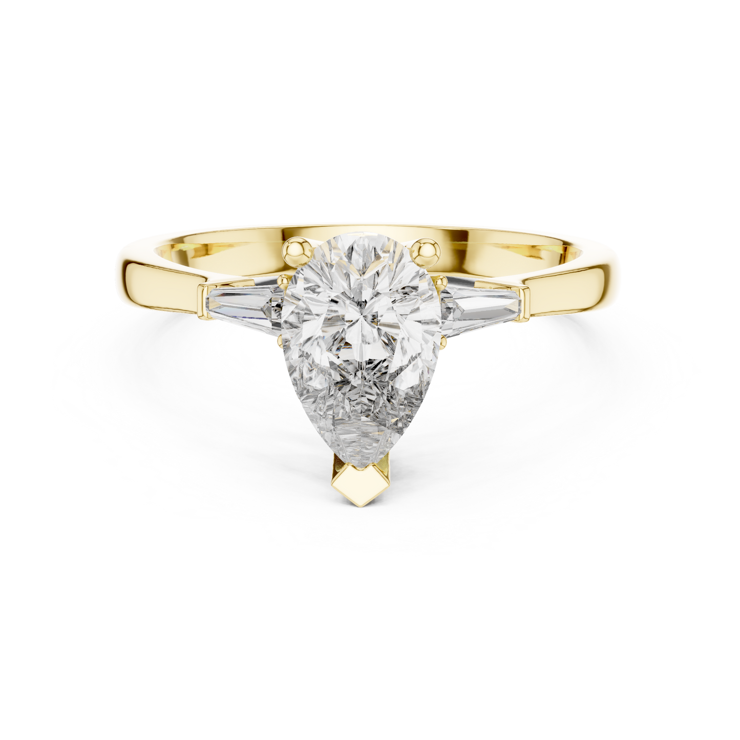 Oval Side Stone Lab Grown Diamond Ring