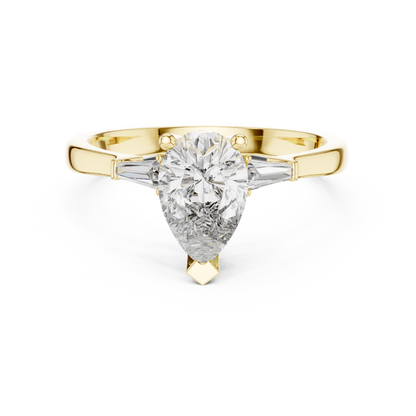 Oval Side Stone Lab Grown Diamond Ring