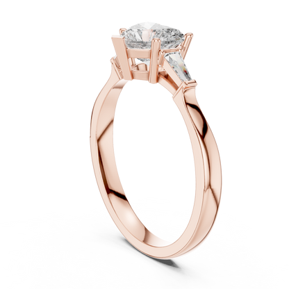 Round Side Stone Lab Grown Diamond Ring