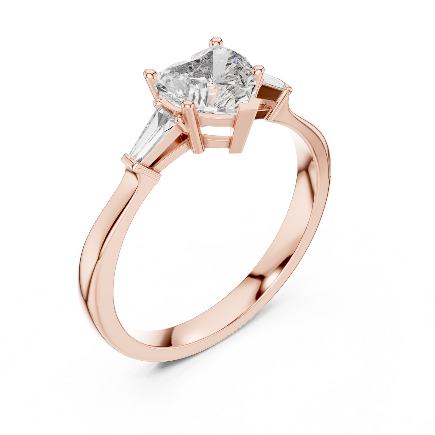 Round Side Stone Lab Grown Diamond Ring