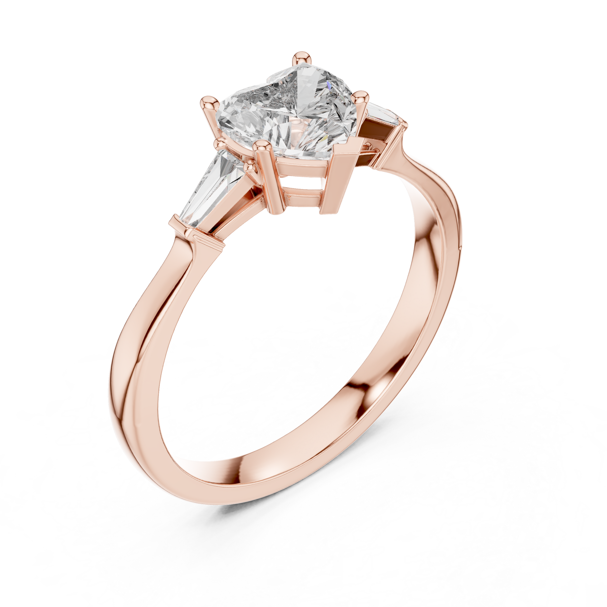 Round Side Stone Lab Grown Diamond Ring