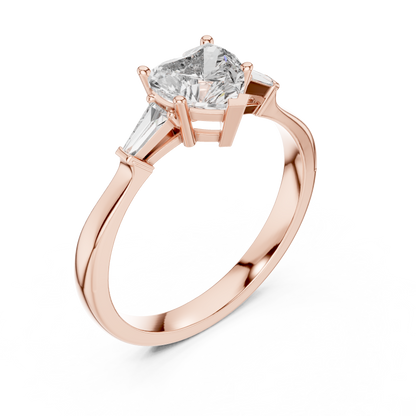 Round Side Stone Lab Grown Diamond Ring