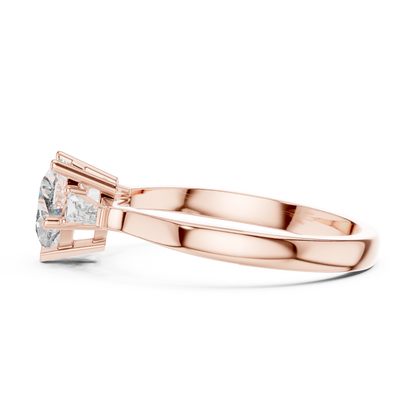 Round Side Stone Lab Grown Diamond Ring