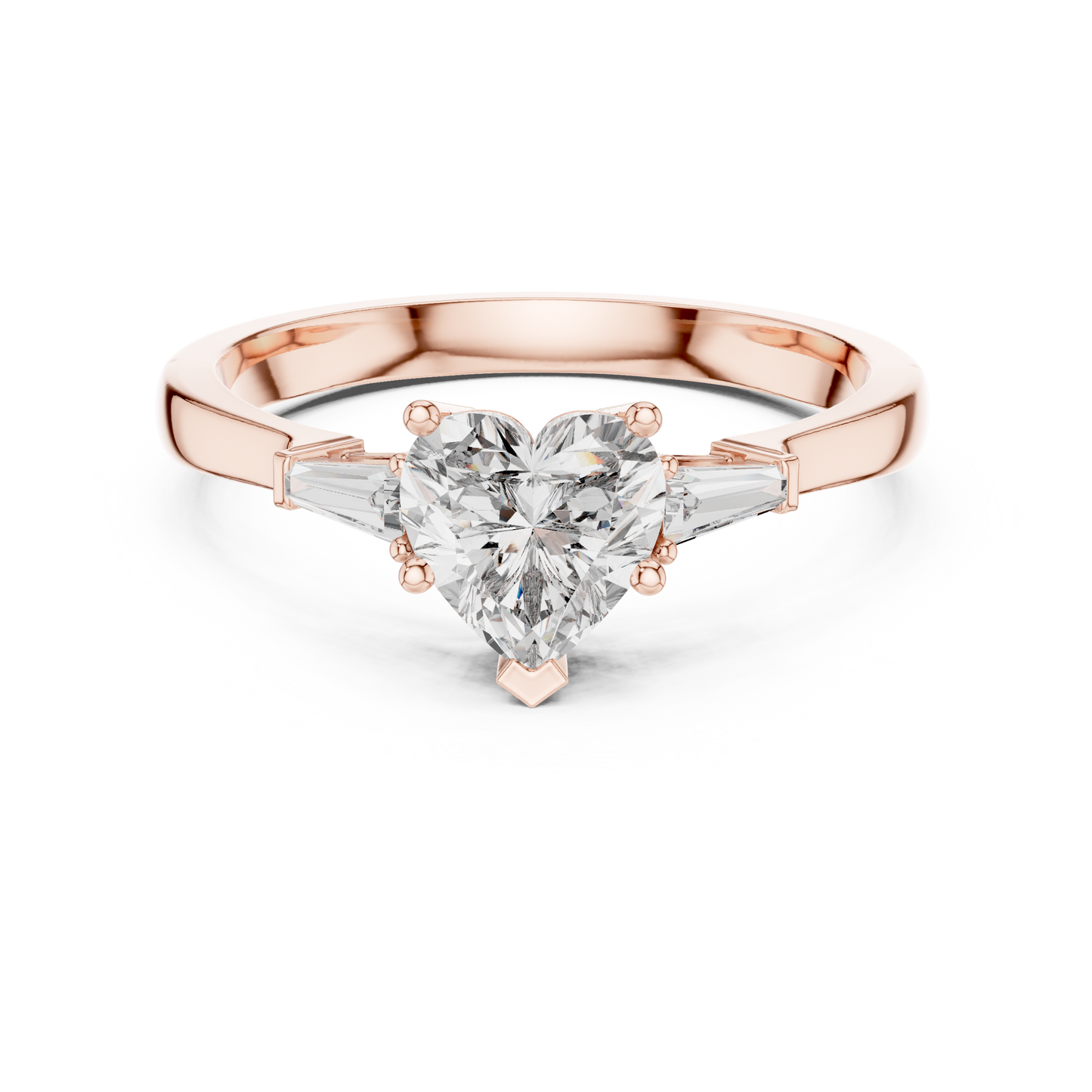 Round Side Stone Lab Grown Diamond Ring