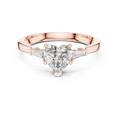 Round Side Stone Lab Grown Diamond Ring