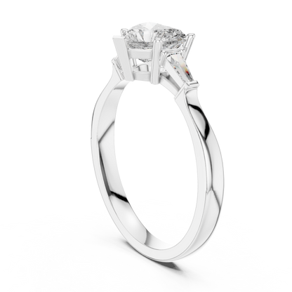 Round Side Stone Lab Grown Diamond Ring