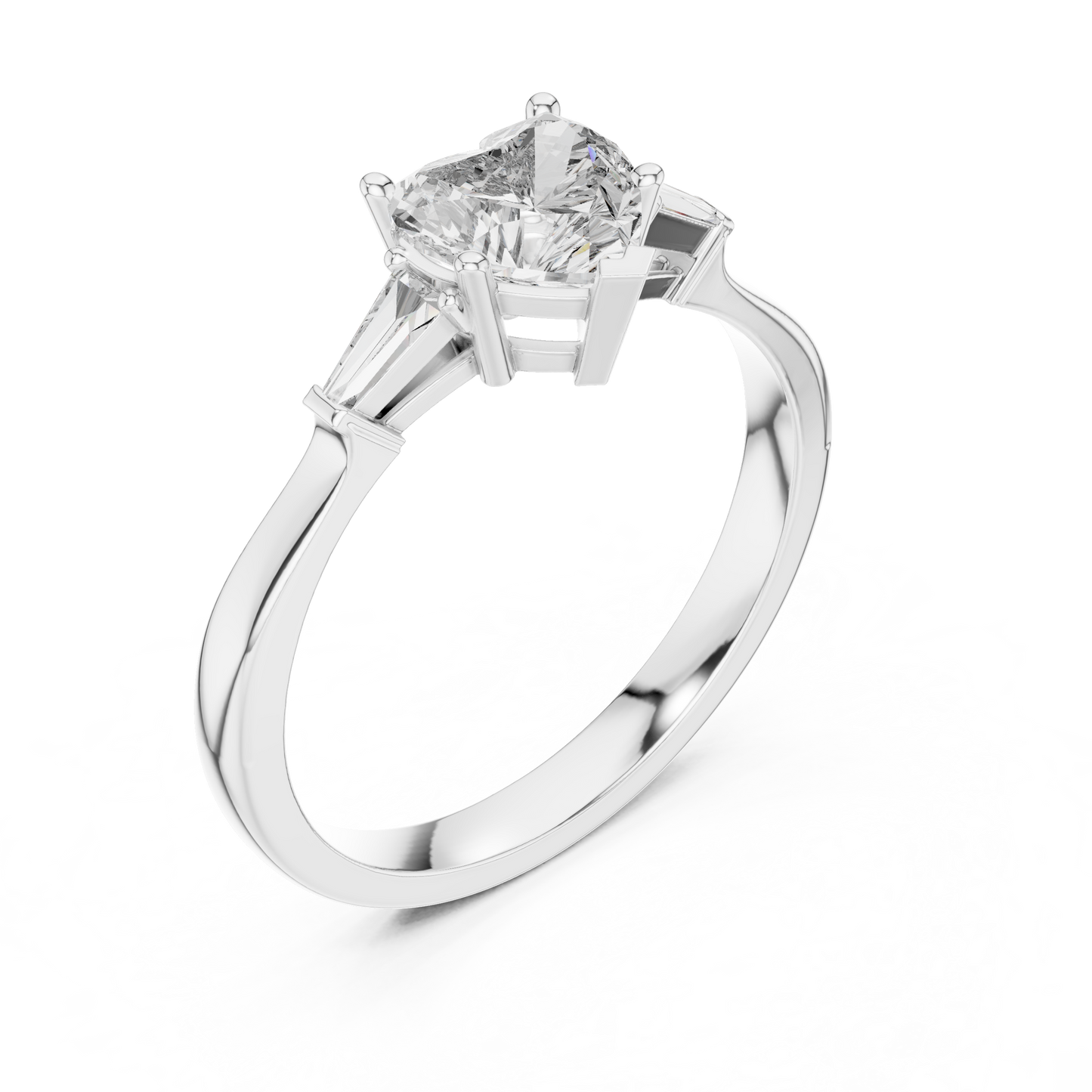 Round Side Stone Lab Grown Diamond Ring