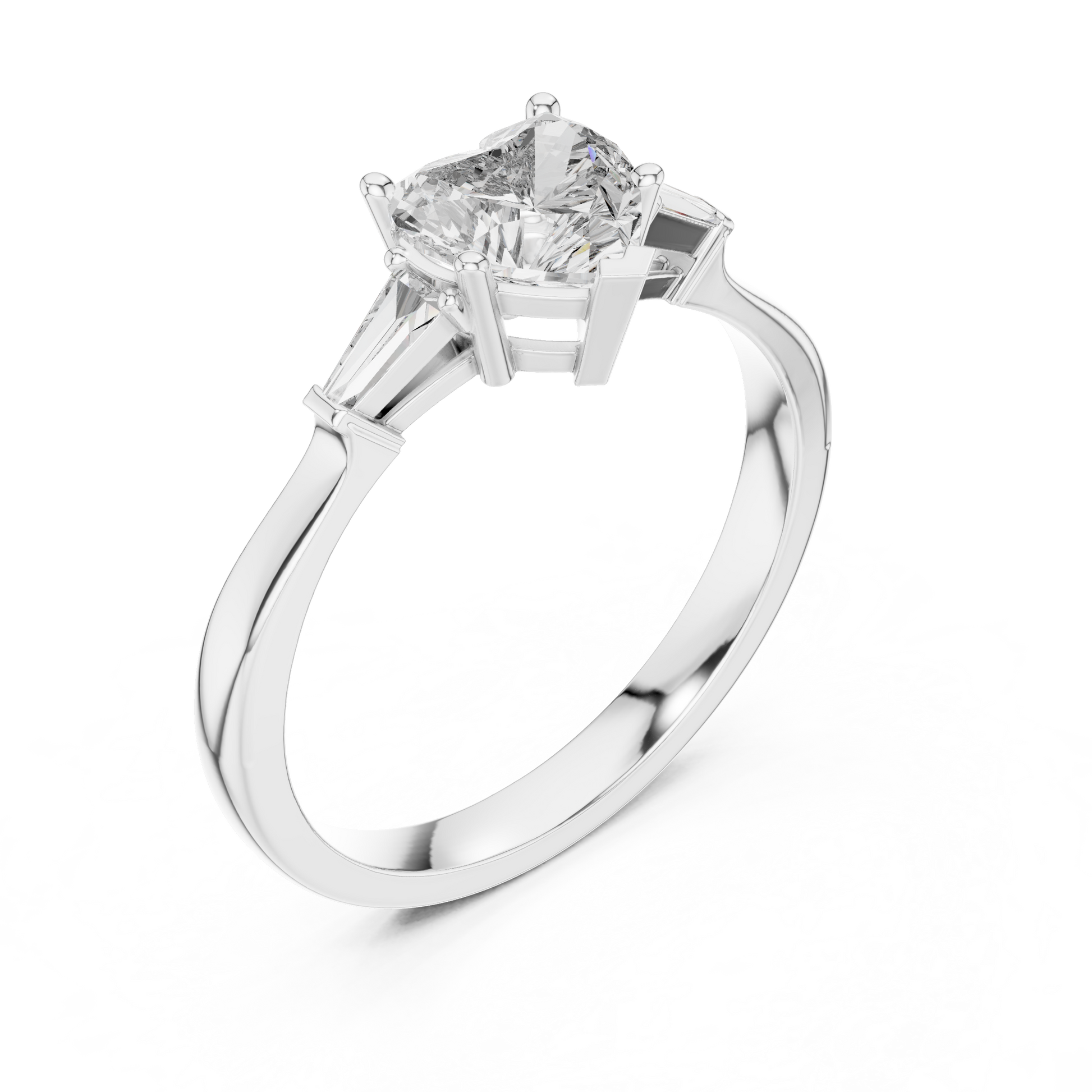 Round Side Stone Lab Grown Diamond Ring