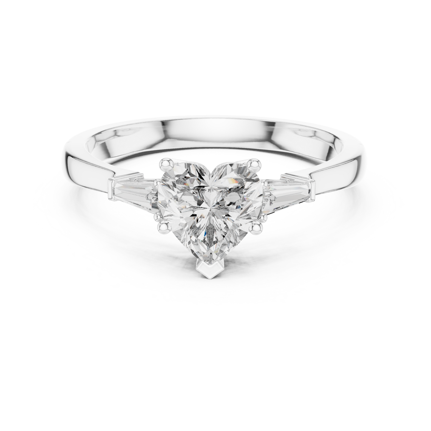Round Side Stone Lab Grown Diamond Ring