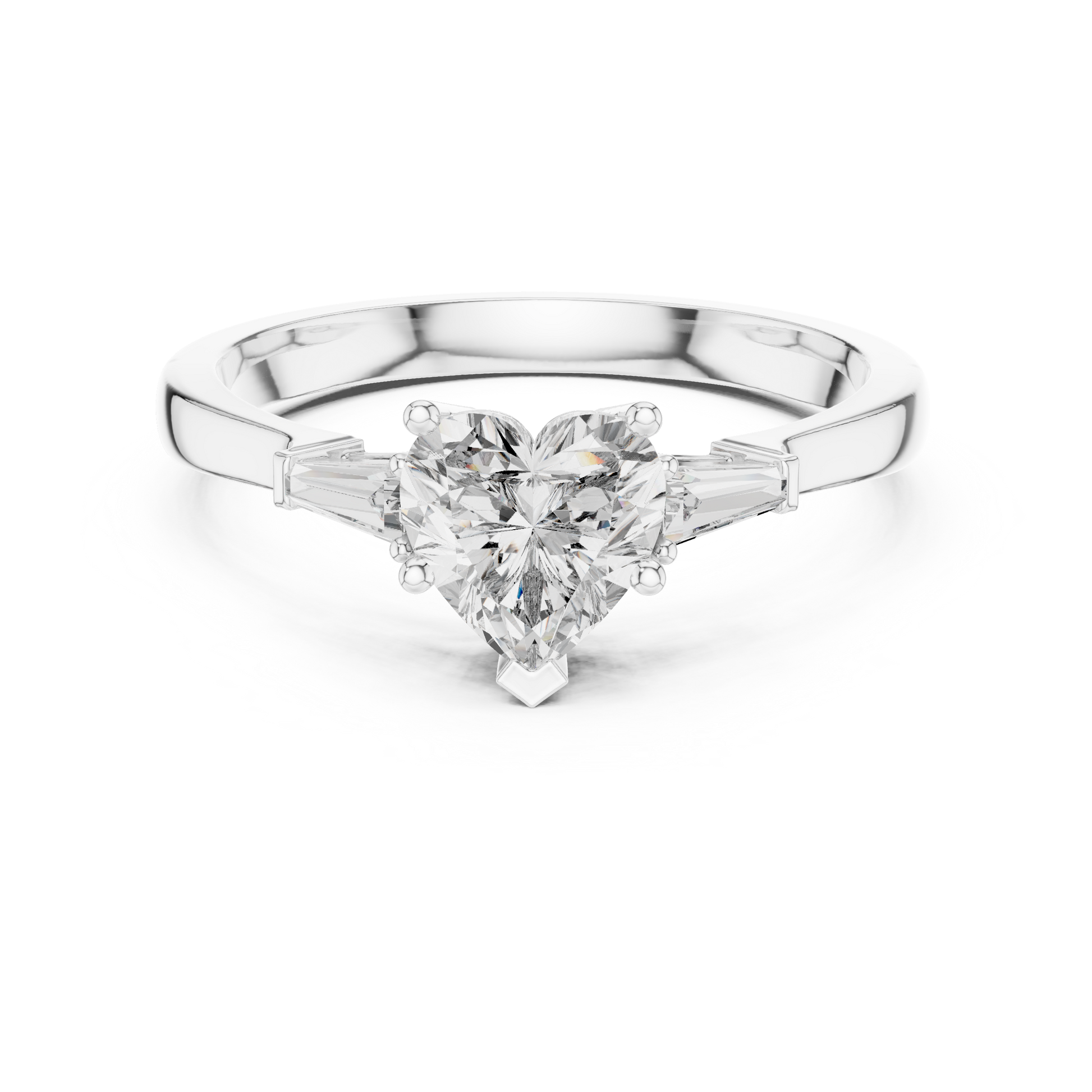 Round Side Stone Lab Grown Diamond Ring