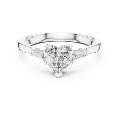 Round Side Stone Lab Grown Diamond Ring