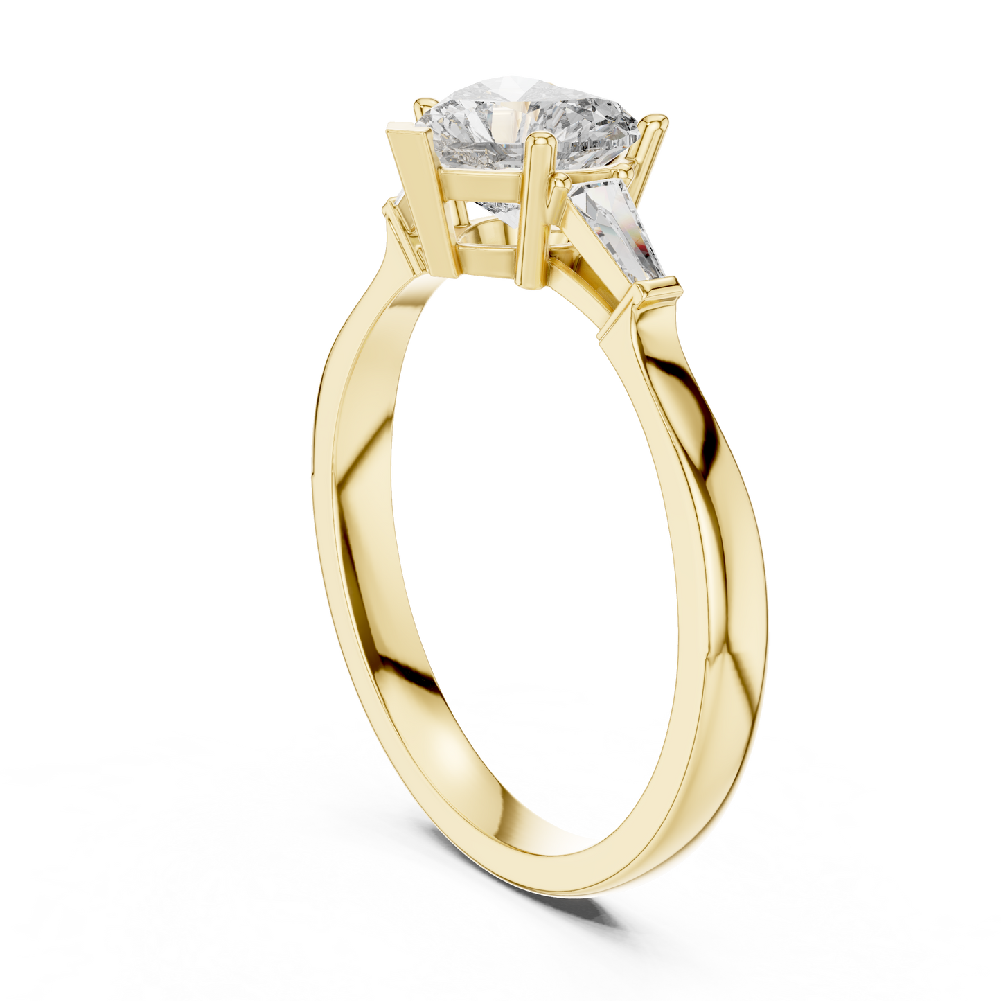 Round Side Stone Lab Grown Diamond Ring