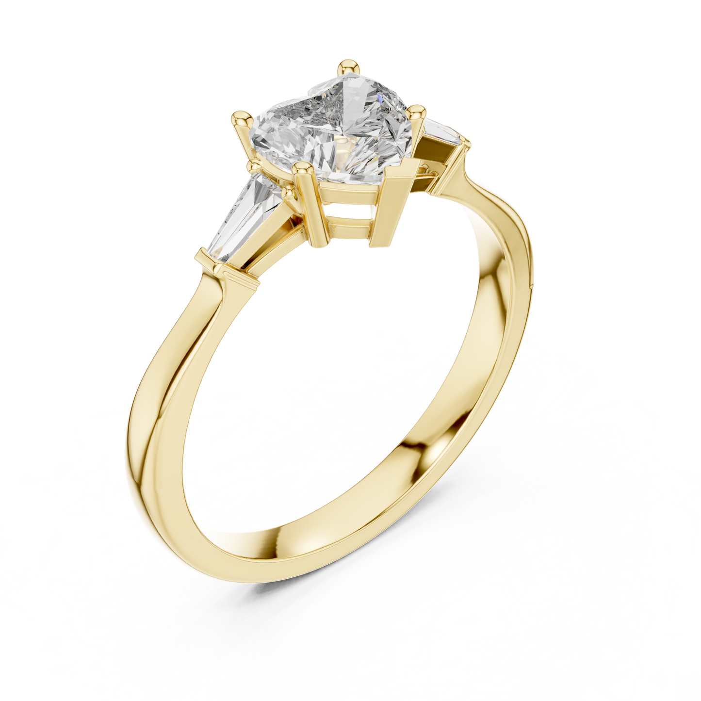 Round Side Stone Lab Grown Diamond Ring